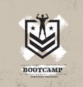 Fitness Body Training Extreme Sport Outdoor Bootcamp Rough Vector Concept. Creative Textured Design Elements