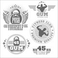 Fitness bodybuilding vintage label for flayer Royalty Free Stock Photo