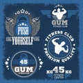 Fitness bodybuilding vintage label for flayer Royalty Free Stock Photo