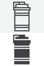 Fitness bottle vector icon set in line and solid style Royalty Free Stock Photo