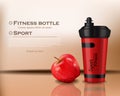 Fitness bottle Vector realistic. 3d detailed illustrations