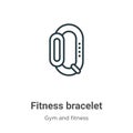 Fitness bracelet outline vector icon. Thin line black fitness bracelet icon, flat vector simple element illustration from editable Royalty Free Stock Photo