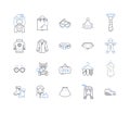 Fitness business line icons collection. Gym, Workout, Health, Wellness, Exercise, Fitness, Training vector and linear