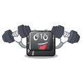 Fitness button f12 on a keyboard mascot Royalty Free Stock Photo