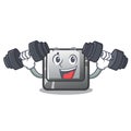 Fitness button I on a keyboard mascot Royalty Free Stock Photo