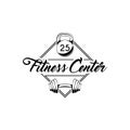 Fitness center logo emblem label. Kettlebell, dumbbell weight, sport equipment. Vector.