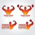 Fitness center logo (Men's muscle strength and weight lifting)