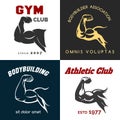 Fitness center logo set