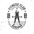 Fitness centre badge. Vector. Royalty Free Stock Photo