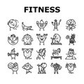 fitness character sport workout icons set vector Royalty Free Stock Photo