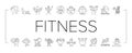 fitness character sport workout icons set vector Royalty Free Stock Photo