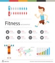 Fitness Club infographic flat vector illustration. Presentation Concept