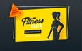 Fitness Club Last Chance Seasonal Promo Banner, Silhouette of Slim Fit Female Body. Low Price Promotion for Visiting Gym