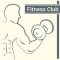 Fitness club logo with a silhouette of a man