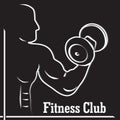 Fitness club logo with a silhouette of a man