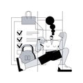 Fitness clubs and gyms pandemic regulations abstract concept vector illustration.