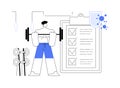 Fitness clubs and gyms safety rules abstract concept vector illustration.