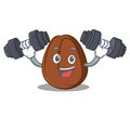 Fitness coffee bean character cartoon