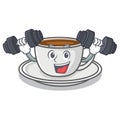 Fitness coffee character cartoon style