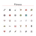 Fitness Colored Line Icons