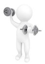 Fitness concept. 3d person with dumbbells