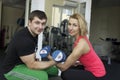 Fitness couple with free weight Royalty Free Stock Photo