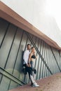 Fitness couple standing outdoors. Sport, workout, healthy lifestyle concept