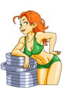 Fitness cute red-haired girl