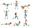 Fitness Decorative Flat Icons Set