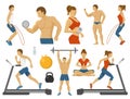 Fitness Decorative Flat Icons Set