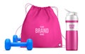 Fitness Design Concept With Pink Drawstring