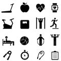 Fitness, diet and healthy life icons