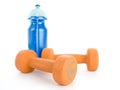 Fitness dumbbell and water bottle