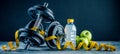 Fitness dumbbells weights equipment selective focus fitness club. Royalty Free Stock Photo