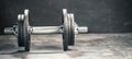 Fitness dumbbells weights equipment selective focus fitness club. Royalty Free Stock Photo