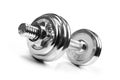 Fitness exercise dumbbell weight isolated on white Royalty Free Stock Photo