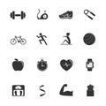 Fitness exercise icons Royalty Free Stock Photo