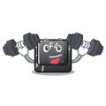 Fitness f4 button installed on cartoon keyboard Royalty Free Stock Photo
