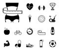 Fitness & Fast Food - Iconset - Icons Royalty Free Stock Photo