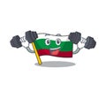 Fitness flag bulgarian hoisted on cartoon pole