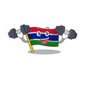 Fitness flag gambia isolated in the character
