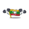 Fitness flag myanmar isolated in the mascot