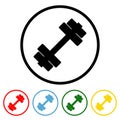 Fitness Flat Icon with Color Variations Royalty Free Stock Photo