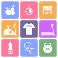 Fitness flat icons Royalty Free Stock Photo