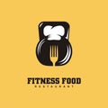 Fitness food restaurant logo design concept