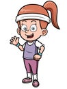 Fitness girl cartoon