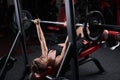 Fitness girl doing incline bench press Royalty Free Stock Photo