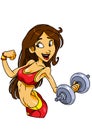 Fitness girl with dumbbells Royalty Free Stock Photo