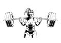 Fitness girl with heavy barbell Royalty Free Stock Photo