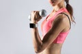 Fitness girl lifting dumbbell Royalty Free Stock Photo